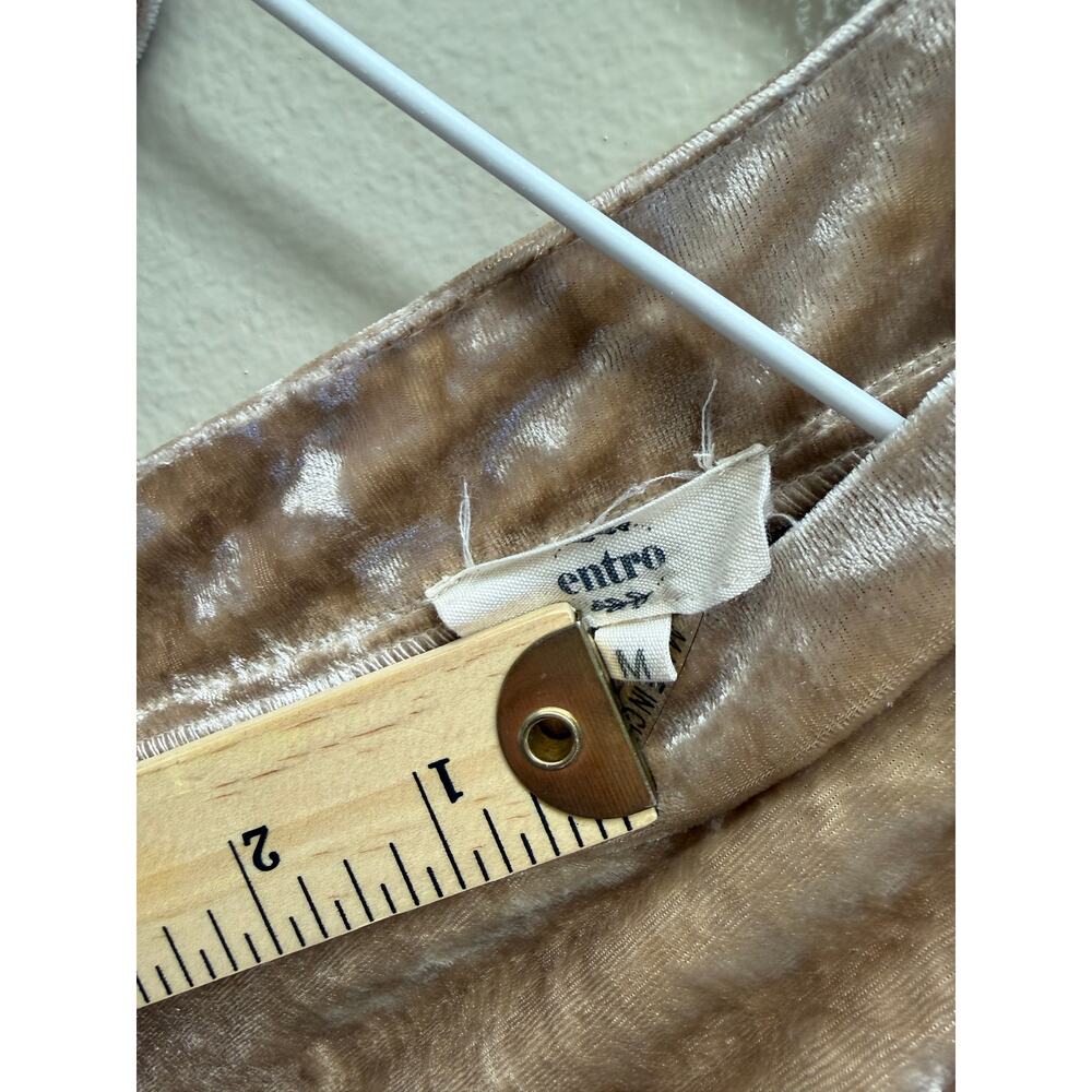Entro Velvet Babydoll Dress Beige Taupe Flowy | Size M - Picture 5 of 5